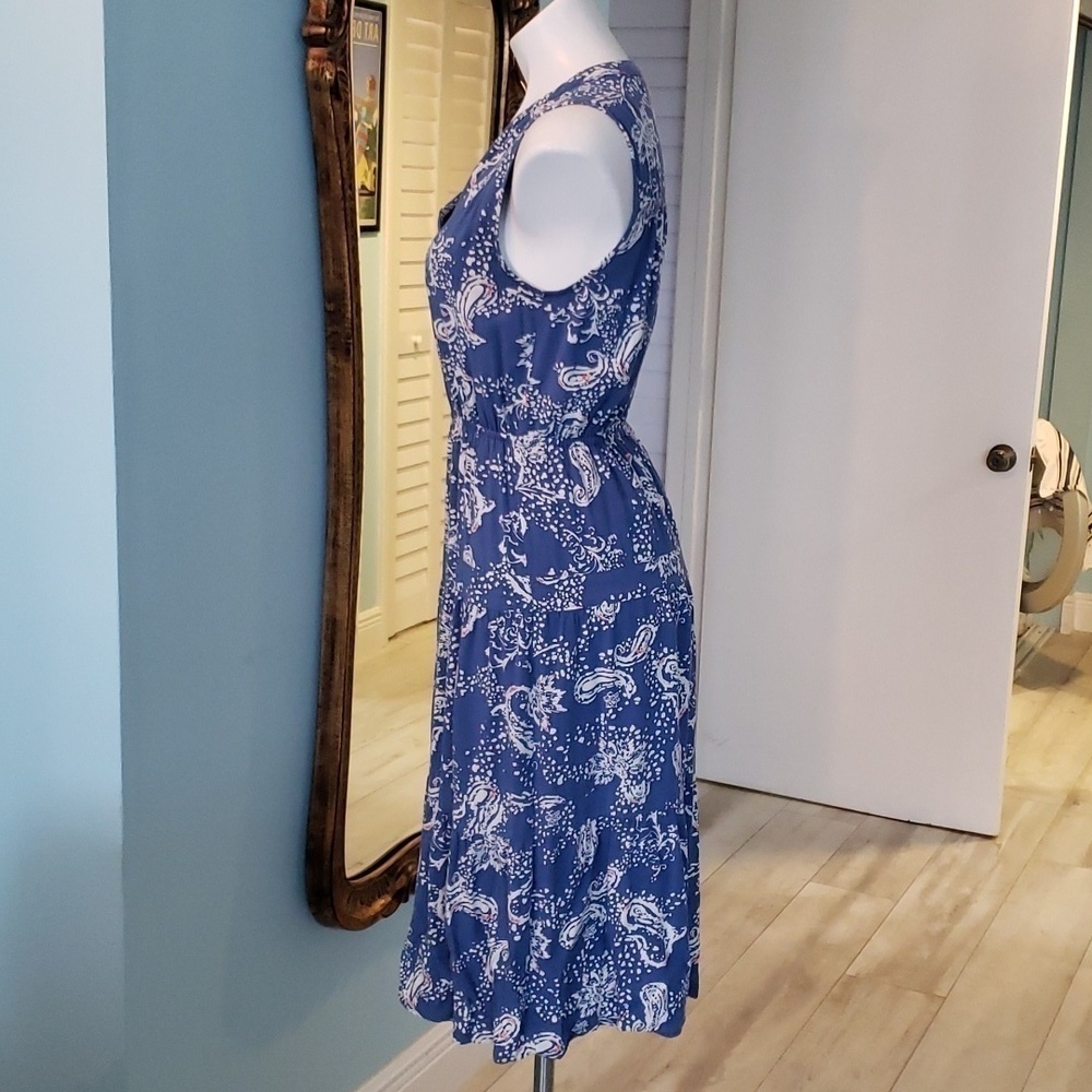 DR2 Blue Paisley Sleeveless Dress - Picture 3 of 7